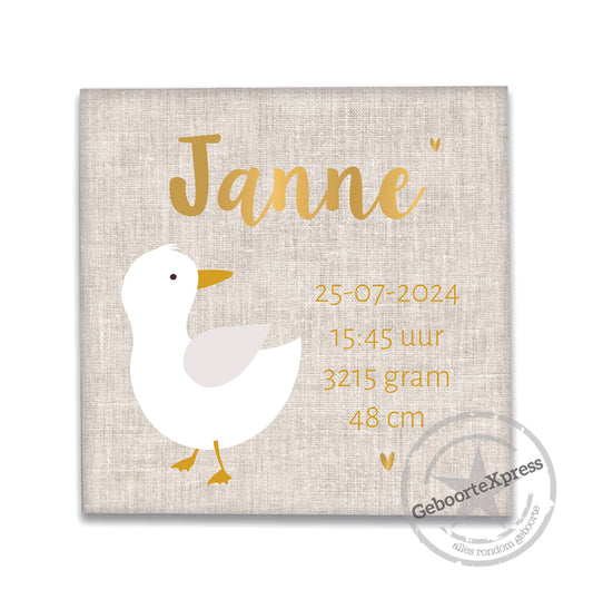 Geboortetegeltje met gansje