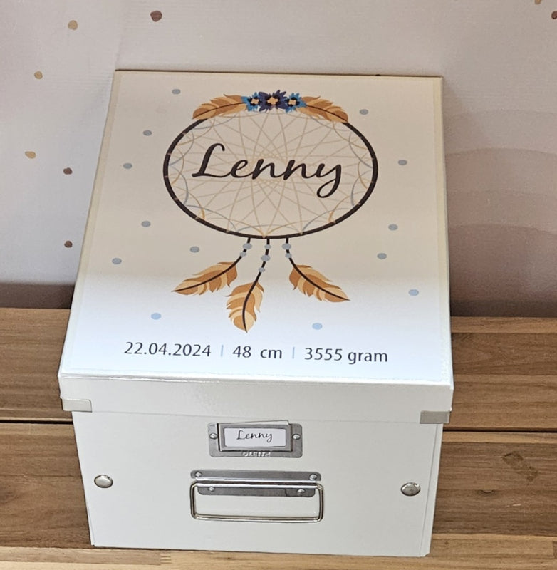 Bewaardoos met naam Dreamcatcher- boy
