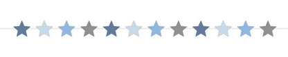 Paper garland ''stars'' blauw 2,5 meter