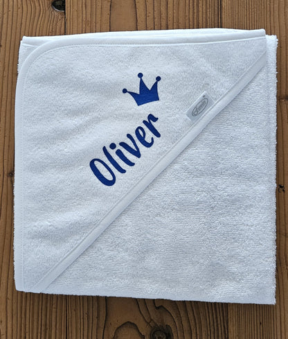 Badcape/ omslagdoek met naam 'wit' diverse afbeeldingen
