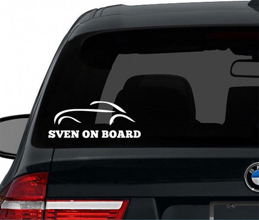 Oldtimer autosticker met naam baby