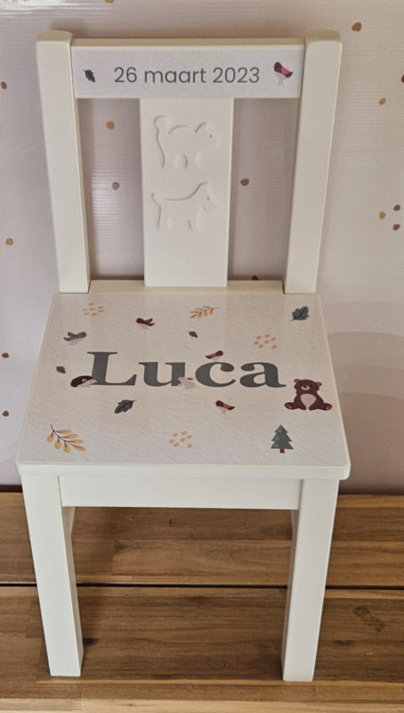 Stoeltje met naam Het Bos