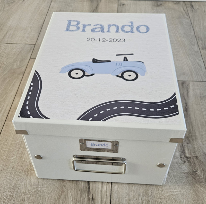 Bewaardoos met naam Spitfire blauw