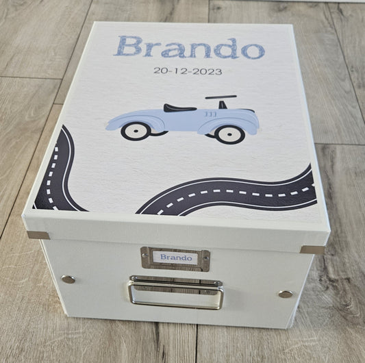 Bewaardoos met naam Spitfire blauw