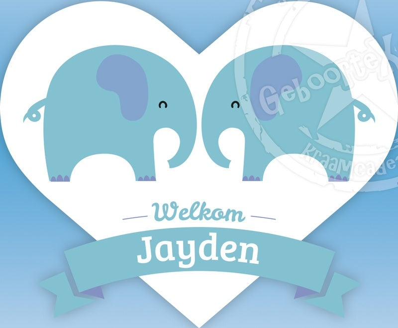 Geboorte Raamsticker olifantjes - jongen