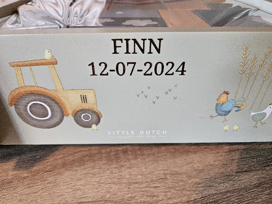 Little Dutch houten blokkenkar Little Farm met naam