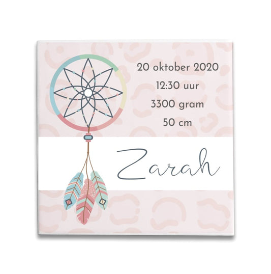 Geboortetegeltje met dromenvanger