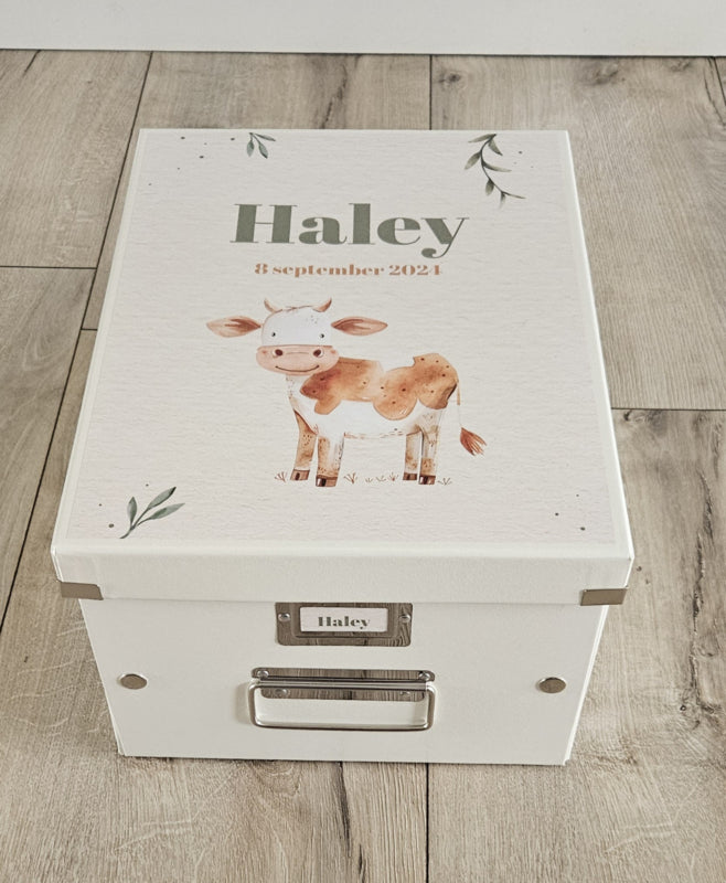 Bewaardoos met naam  Koe