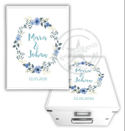 Herinneringsdoos voor bruiloft 'bloemenkrans'