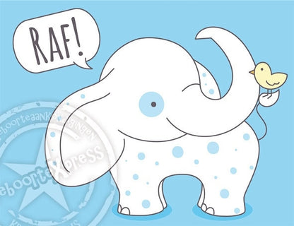 Geboorte Raamsticker olifantje met vogeltje - jongen