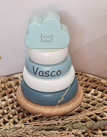 ''Label Label'' stapelringen mint (met naam)