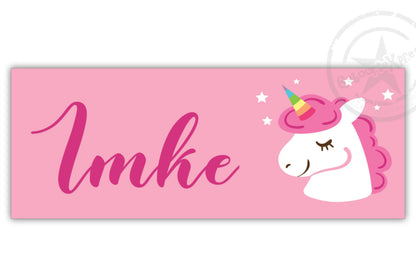 Kunststof naambordje  geboorte unicorn meisje