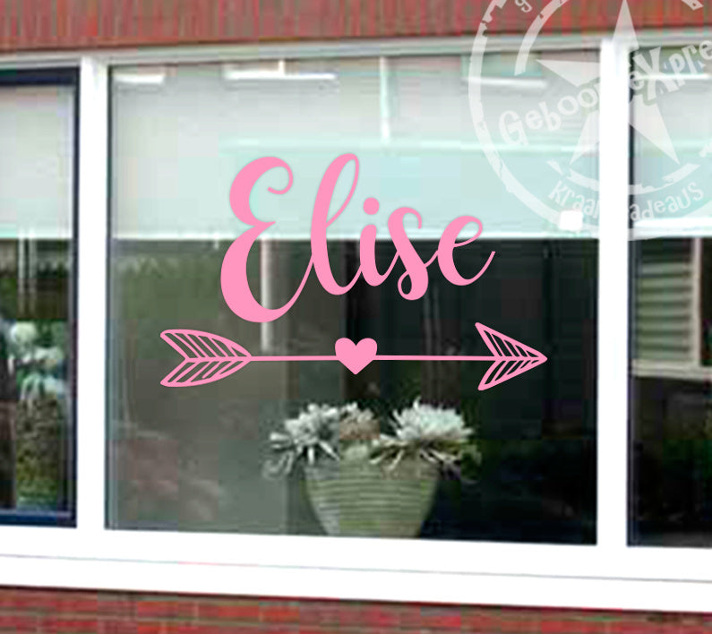 Raamsticker met naam 'pijl'