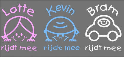 sticker met naam  voor bolderkar