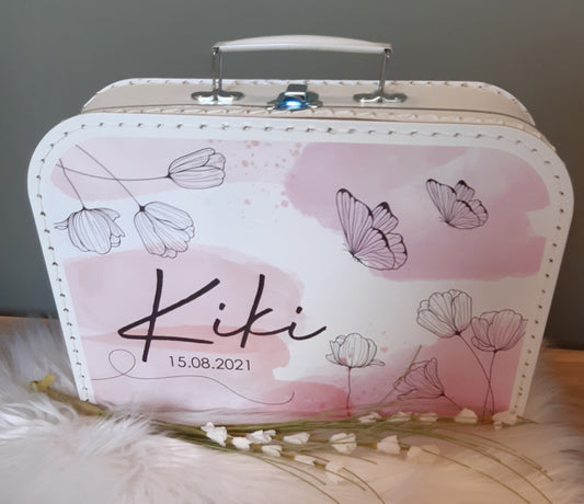Koffertje met naam Aquarel Veldbloemen