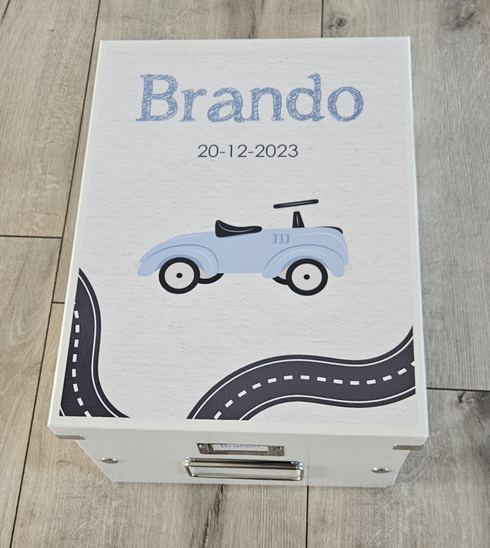 Bewaardoos met naam Spitfire blauw