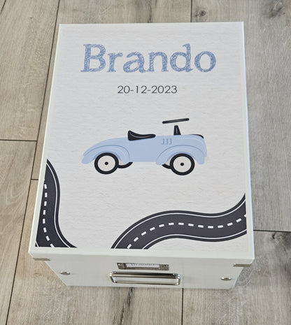 Bewaardoos met naam Spitfire blauw