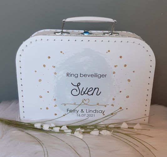 Ring Security koffertje met naam - Koffertje Ring Beveiliger bruiloft (met naam)
