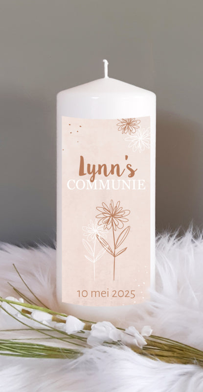 Communie kaars Pinkstone